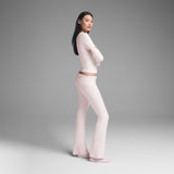 COTTON JERSEY FOLDOVER PANT | BARELY PINK