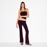 COTTON JERSEY FOLDOVER PANT | CURRANT