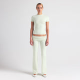 COTTON JERSEY FOLDOVER PANT | SPEARMINT