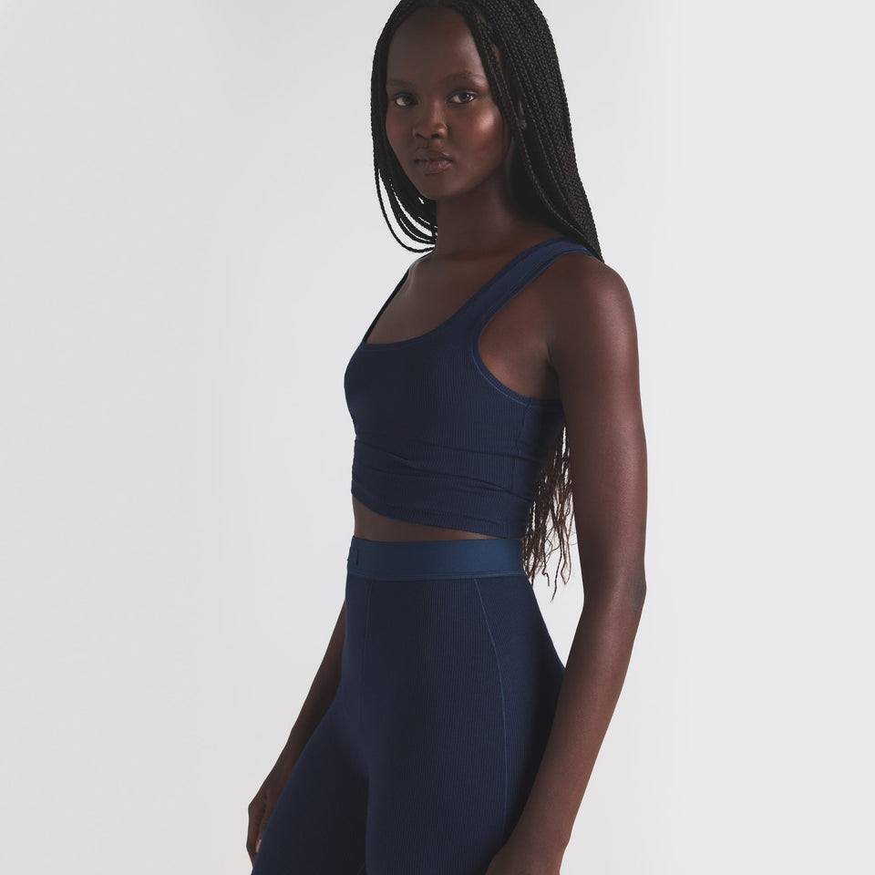 COTTON RIB TANK | NAVY