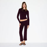 COTTON JERSEY LONG SLEEVE T-SHIRT | CURRANT