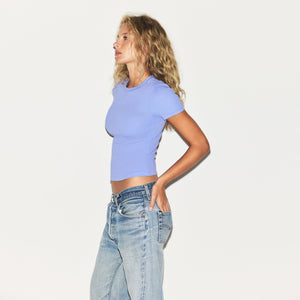 COTTON RIB T-SHIRT | BLUE VIOLET