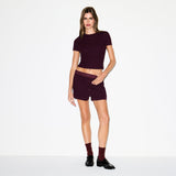 COTTON RIB T-SHIRT | CURRANT