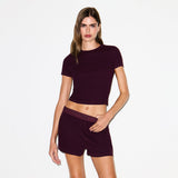 COTTON RIB T-SHIRT | CURRANT