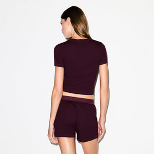 COTTON RIB T-SHIRT | CURRANT