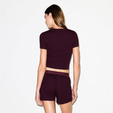 COTTON RIB T-SHIRT | CURRANT
