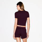 COTTON RIB T-SHIRT | CURRANT