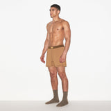 SKIMS COTTON MENS KNIT BOXER | RUSSET