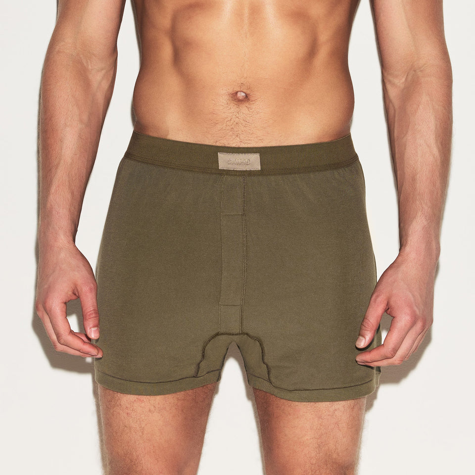 SKIMS COTTON MENS KNIT BOXER 3-PACK | ARMY MULTI