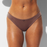 VELVET SWIM DIPPED BIKINI BOTTOM | UMBER