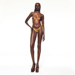ROBERTO CAVALLI X SKIMS DIPPED TIE BIKINI BOTTOM | TIGER FACE PRINT