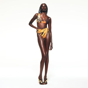 ROBERTO CAVALLI X SKIMS HIGH-WAISTED BIKINI BOTTOM | TIGER FACE PRINT
