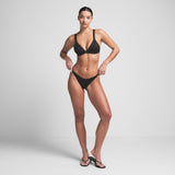 SIGNATURE SWIM THONG BIKINI BOTTOM | ONYX