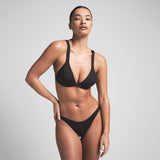 SIGNATURE SWIM THONG BIKINI BOTTOM | ONYX