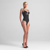 SKIMS BODY CORE SCULPT OPEN BUST THONG BODYSUIT | ONYX