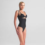 SKIMS BODY CORE SCULPT OPEN BUST THONG BODYSUIT | ONYX