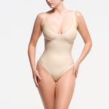 SKIMS BODY CORE SCULPT PLUNGE THONG BODYSUIT | SAND