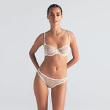 EMBROIDERED TULLE BIKINI | MARBLE