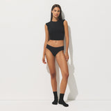 LIGHTWEIGHT COTTON HIPSTER | SOOT TONAL