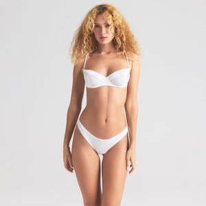 POINTELLE UNLINED BALCONETTE BRA | SNOW