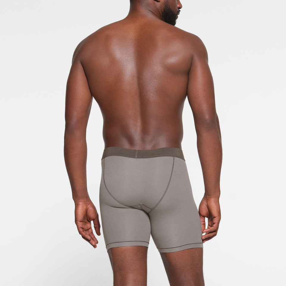 SKIMS COTTON MENS 5" BOXER BRIEF | WASHED GUNMETAL