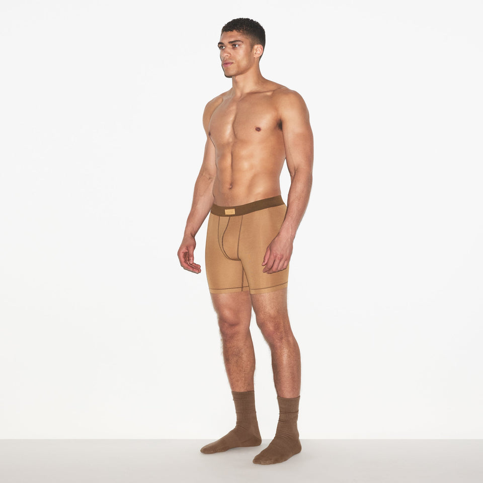 SKIMS COTTON MENS 5" BOXER BRIEF 3-PACK | RUSSET MULTI