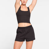 COTTON RIB LOOSE BOXER | SOOT