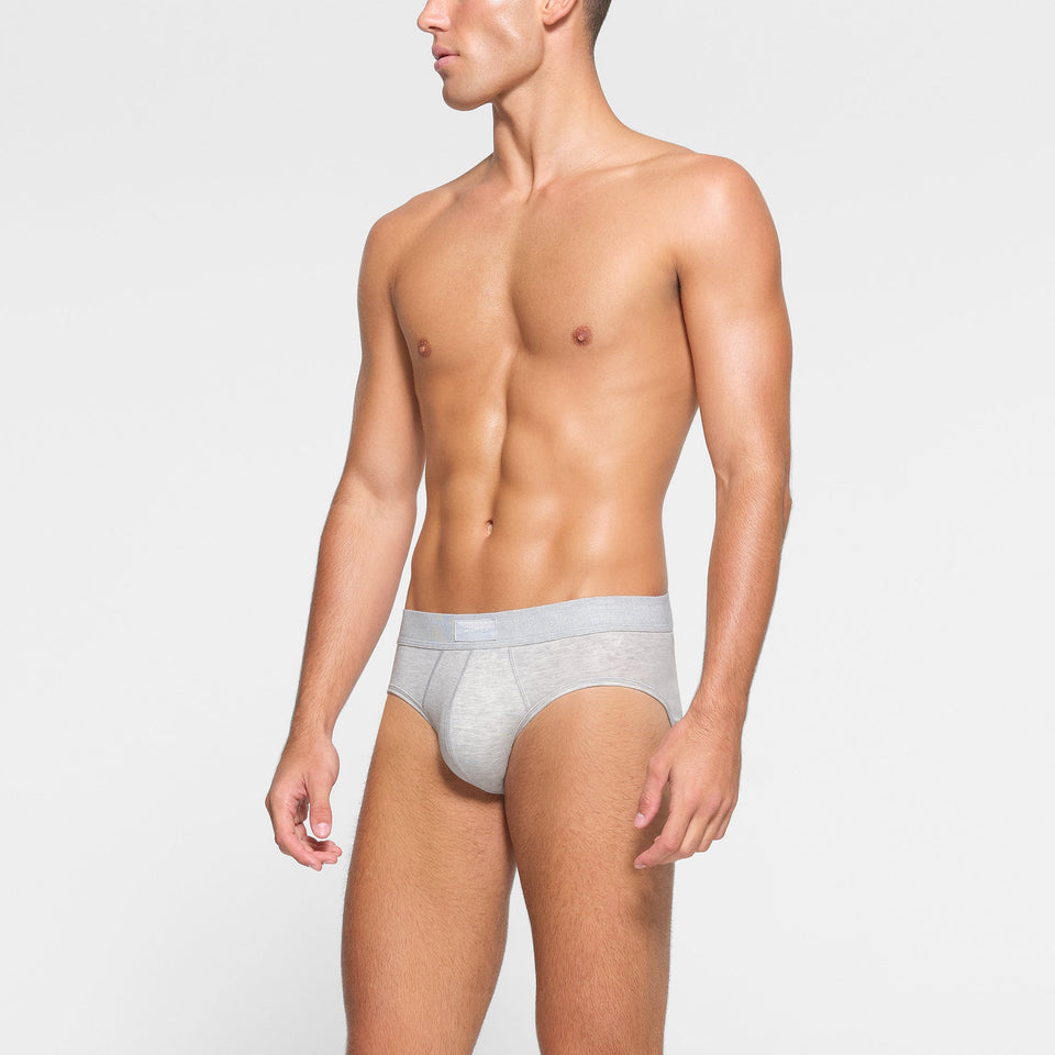 SKIMS COTTON MENS BRIEF | LIGHT HEATHER GREY