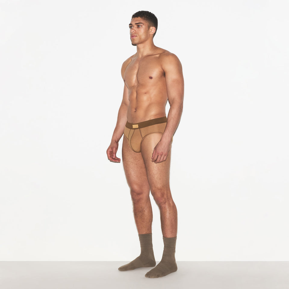 SKIMS COTTON MENS BRIEF | RUSSET