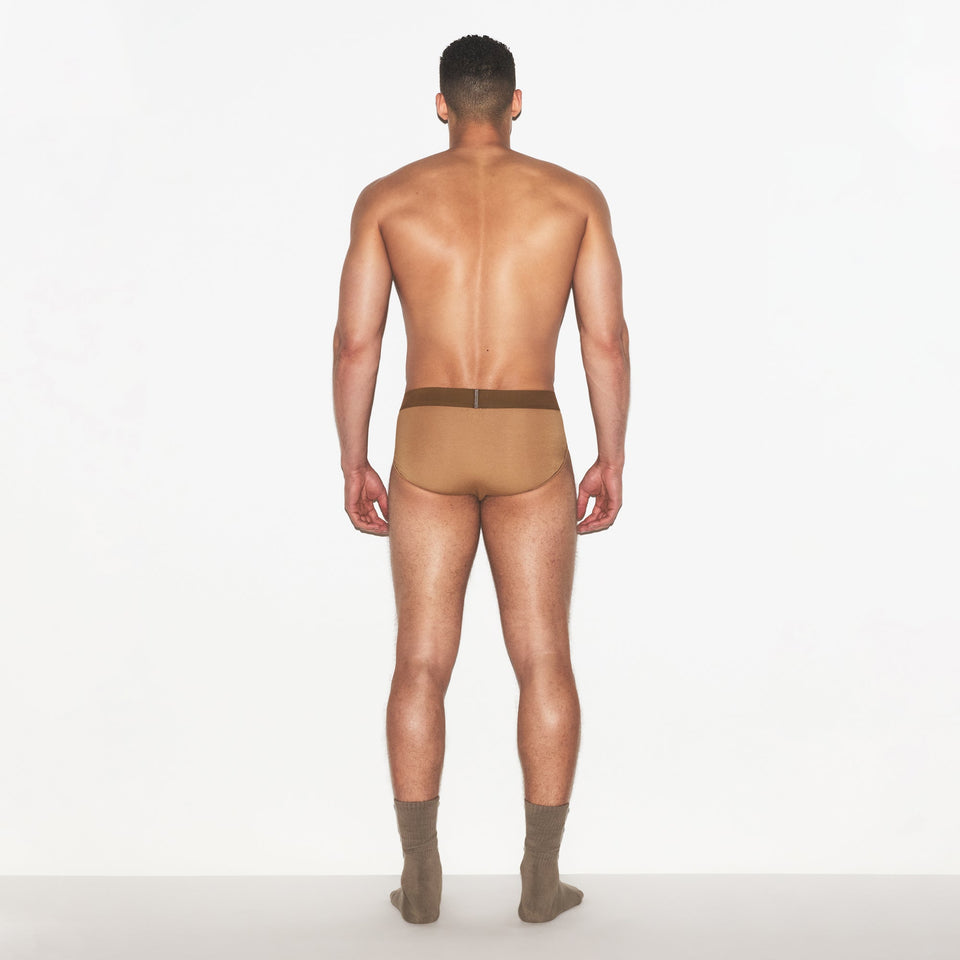 SKIMS COTTON MENS BRIEF | RUSSET
