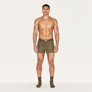 SKIMS COTTON MENS 3" BOXER BRIEF | ARMY