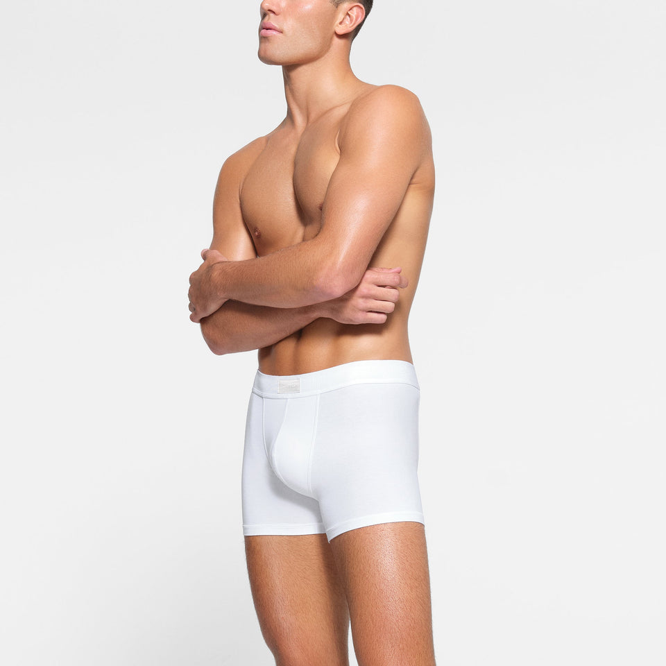 SKIMS COTTON MENS 3" BOXER BRIEF | CHALK