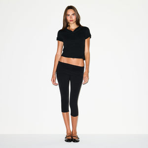 COTTON JERSEY FOLDOVER CAPRI | SOOT