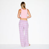 FLANNEL SLEEP OVERSIZED PANT | COTTON CANDY PLAID