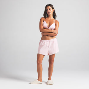 COTTON POPLIN SLEEP SHORT | CHERRY BLOSSOM STRIPE