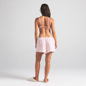 COTTON POPLIN SLEEP SHORT | CHERRY BLOSSOM STRIPE