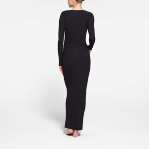 SOFT LOUNGE LONG SKIRT | ONYX