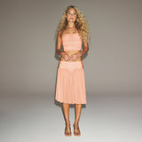 MILKY SHEER MIDI SKIRT | DESERT CLAY