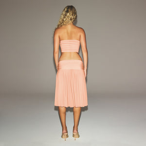 MILKY SHEER MIDI SKIRT | DESERT CLAY