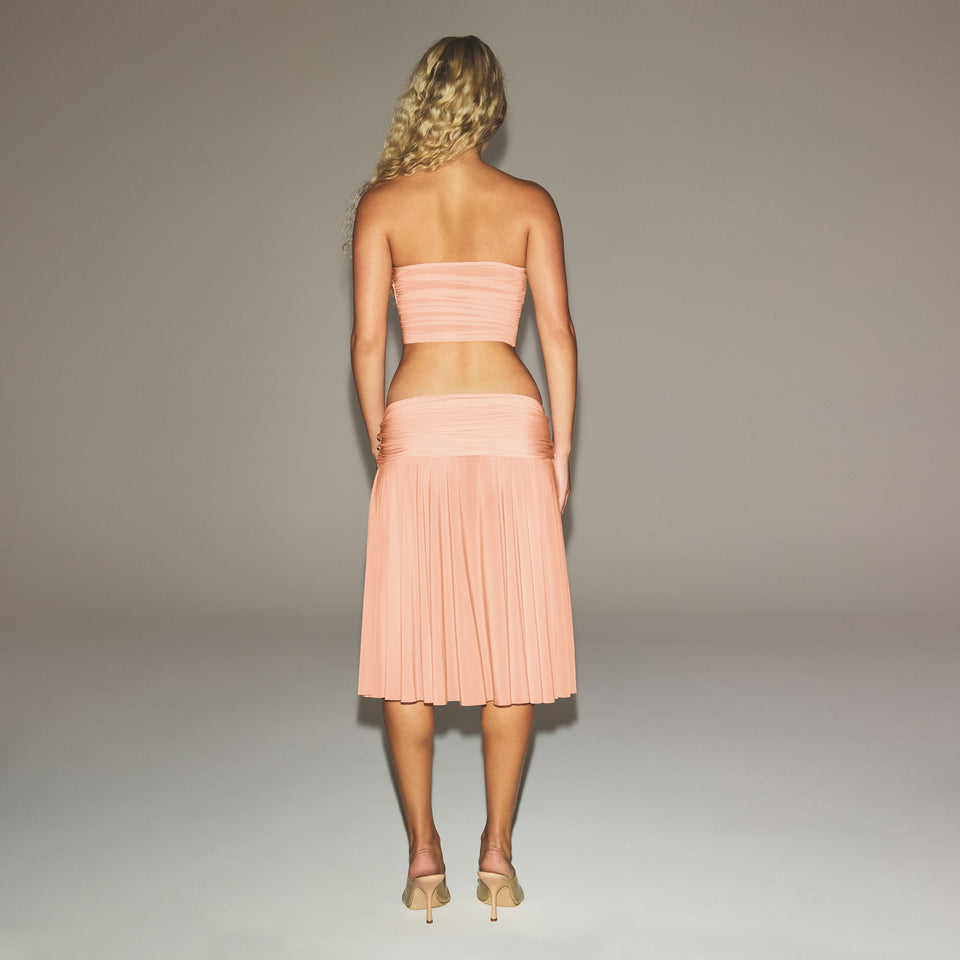 MILKY SHEER MIDI SKIRT | DESERT CLAY