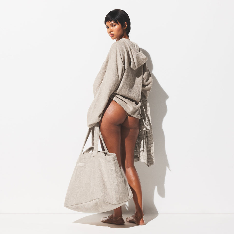 TERRY COVER-UPS JUMBO TOTE | STONE