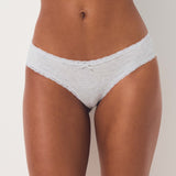 LIGHTWEIGHT COTTON LACE BRIEF | LIGHT HEATHER GREY