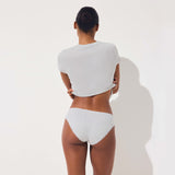 LIGHTWEIGHT COTTON LACE BRIEF | LIGHT HEATHER GREY