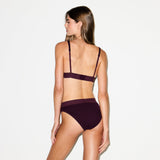 COTTON RIB PLUNGE BRALETTE | CURRANT