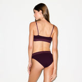 COTTON RIB SCOOP BRALETTE | CURRANT