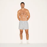 COTTON POPLIN MENS BOXER | PLATINUM FOULARD PRINT