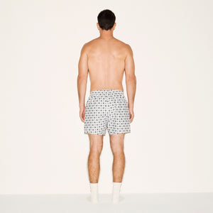 COTTON POPLIN MENS BOXER | PLATINUM FOULARD PRINT