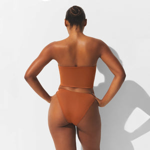 ICONIC SWIM CONVERTIBLE BANDEAU BIKINI TOP | BRONZE