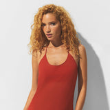 SHEER COVER-UPS LONG HALTER DRESS | AUBURN