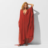 SHEER COVER-UPS LONG KAFTAN | AUBURN